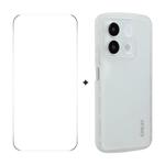 For Redmi Note 13R Pro ENKAY Hat-Prince Translucent Matte TPU Phone Case + 9H Big Arc Edge Glass Film(White)