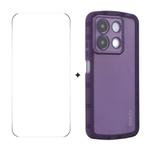 For Redmi Note 13 5G ENKAY Hat-Prince Translucent Matte TPU Phone Case + 9H Big Arc Edge Glass Film(Purple)