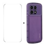 For Redmi K70 / K70 Pro ENKAY Hat-Prince Translucent Matte TPU Phone Case + 9H Big Arc Edge Glass Film(Purple)