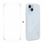 For iPhone 14 ENKAY Hat-Prince Translucent Matte TPU Phone Case + 9H Big Arc Edge Film(White)