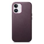 For iPhone 16 Plus Electroplated Metal Button Shockproof Phone Case(Purple)