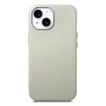 For iPhone 15 Electroplated Metal Button Shockproof Phone Case(White)