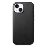 For iPhone 15 Plus Electroplated Metal Button Shockproof Phone Case(Black)