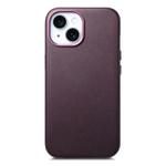 For iPhone 15 Plus Electroplated Metal Button Shockproof Phone Case(Purple)