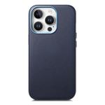 For iPhone 15 Pro Max Electroplated Metal Button Shockproof Phone Case(Dark Blue)