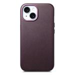 For iPhone 14 Electroplated Metal Button Shockproof Phone Case(Purple)