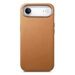 For iPhone Air Electroplated Metal Button MagSafe Phone Case(Brown)