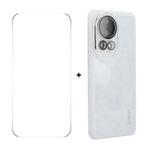 For Huawei nova 12 ENKAY Hat-Prince Translucent Matte TPU Phone Case with Lens Film + 9H Big Arc Edge Film(White)