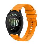 For Garmin Forerunner 165 Wavy Dotted Stitched 20mm Silicone Watch Band(Amber Yellow)