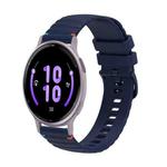 For Garmin Vivoactive 5 Wavy Dotted Stitched 20mm Silicone Watch Band(Navy Blue)