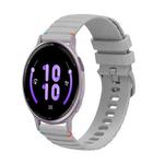 For Garmin Vivoactive 5 Wavy Dotted Stitched 20mm Silicone Watch Band(Gray)