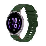 For Garmin Active 5 Wavy Dotted Stitched 20mm Silicone Watch Band(Army Green)