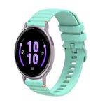 For Garmin Active 5 Wavy Dotted Stitched 20mm Silicone Watch Band(Teal Green)