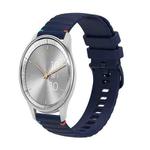 For Garmin Move Trend Wavy Dotted Stitched 20mm Silicone Watch Band(Navy Blue)