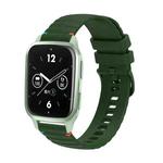 For Garmin Venu SQ2 Wavy Dotted Stitched 20mm Silicone Watch Band(Army Green)