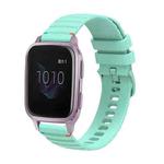 For Garmin Venu SQ Wavy Dotted Stitched 20mm Silicone Watch Band(Teal Green)