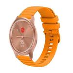 For Garmin Move Style Wavy Dotted Stitched 20mm Silicone Watch Band(Amber Yellow)