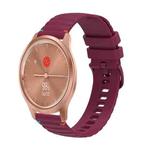 For Garmin Move Style Wavy Dotted Stitched 20mm Silicone Watch Band(Wine Red)