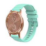 For Garmin Move Luxe Wavy Dotted Stitched 20mm Silicone Watch Band(Teal Green)