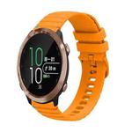 For Garmin Forerunner 645 Music Wavy Dotted Stitched 20mm Silicone Watch Band(Amber Yellow)