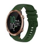 For Garmin Forerunner 645 Music Wavy Dotted Stitched 20mm Silicone Watch Band(Army Green)