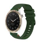 For Garmin Approach S40 Wavy Dotted Stitched 20mm Silicone Watch Band(Army Green)