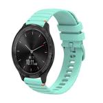 For Garmin Move 3 Wavy Dotted Stitched 20mm Silicone Watch Band(Teal Green)