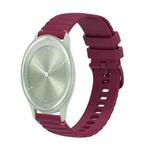 For Garmin Move Sport Wavy Dotted Stitched 20mm Silicone Watch Band(Wine Red)