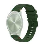 For Garmin Move Sport Wavy Dotted Stitched 20mm Silicone Watch Band(Army Green)