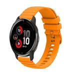 For Garmin Venu 2 Plus Wavy Dotted Stitched 20mm Silicone Watch Band(Amber Yellow)