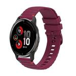 For Garmin Venu 2 Plus Wavy Dotted Stitched 20mm Silicone Watch Band(Wine Red)