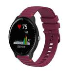 For Garmin Vivoactive 3 Music Wavy Dotted Stitched 20mm Silicone Watch Band(Wine Red)