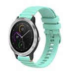 For Garmin Vivoactive 3 Wavy Dotted Stitched 20mm Silicone Watch Band(Teal Green)