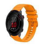 For Garmin Forerunner 158 Wavy Dotted Stitched 20mm Silicone Watch Band(Amber Yellow)