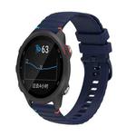 For Garmin Forerunner 245 Music Wavy Dotted Stitched 20mm Silicone Watch Band(Navy Blue)