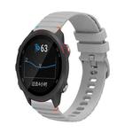 For Garmin Forerunner 245 Music Wavy Dotted Stitched 20mm Silicone Watch Band(Gray)