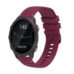 For Garmin Forerunner 245 Music Wavy Dotted Stitched 20mm Silicone Watch Band(Wine Red)