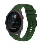 For Garmin Forerunner 245 Music Wavy Dotted Stitched 20mm Silicone Watch Band(Army Green)