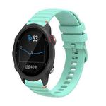 For Garmin Forerunner 245 Music Wavy Dotted Stitched 20mm Silicone Watch Band(Teal Green)