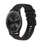 For Garmin Vivomove Wavy Dotted Stitched 20mm Silicone Watch Band(Black)