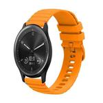 For Garmin Vivomove Wavy Dotted Stitched 20mm Silicone Watch Band(Amber Yellow)