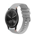 For Garmin Vivomove Wavy Dotted Stitched 20mm Silicone Watch Band(Gray)