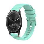 For Garmin Vivomove Wavy Dotted Stitched 20mm Silicone Watch Band(Teal Green)