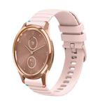 For Garmin Vivomove Luxe Wavy Dotted Stitched 20mm Silicone Watch Band(Rose Pink)