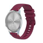 For Garmin Vivomove HR Sport Wavy Dotted Stitched 20mm Silicone Watch Band(Wine Red)