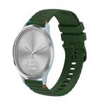 For Garmin Vivomove HR Sport Wavy Dotted Stitched 20mm Silicone Watch Band(Army Green)