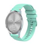 For Garmin Vivomove HR Sport Wavy Dotted Stitched 20mm Silicone Watch Band(Teal Green)