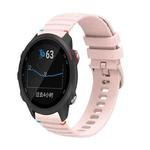 For Garmin Forerunner 245 Wavy Dotted Stitched 20mm Silicone Watch Band(Rose Pink)