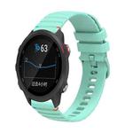 For Garmin Forerunner 245 Wavy Dotted Stitched 20mm Silicone Watch Band(Teal Green)