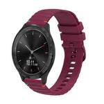 For Garmin Vivomove 3 Wavy Dotted Stitched 20mm Silicone Watch Band(Wine Red)